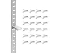 VEVOR 40 Piezas Clips para Estantes Soportes Ajustables de Acero para Pilastras para Estantes de Metal, Madera y Vidrio, Compatibles con Armarios, Gabinetes, Estanterías, Zapateros, Plateados