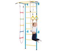 VEVOR 5 en 1 Juego de Escalada para Niños con Escalera Sueca de Acero al Carbono, Escalera de Pared, Barra de Dominadas, Escalera de Cuerda y Anillos de Gimnasia, Carga de 99,8 kg, Multicolor