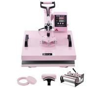 VEVOR Máquina de prensado por calor, 15 x 15 pulgadas, 5 en 1, con prensa de vaso de 30 oz, prensado de camisetas con giro de 360°, control digital preciso, para camisetas, tazas