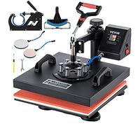 VEVOR 5 en 1 Nueva Máquina de Sublimación de Camiseta 38 X 38 cm Prensa de Transferencia de Calor Digital, Máquina de Prensa de Calor, Máquina de Transferencia de Calor con Placa Ajustable Negro