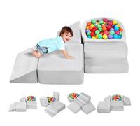 VEVOR 5 PCS Juego de Juguetes de Escalada, Bloques de Espuma con Piscina de Pelotas (Pelotas no Incluidas), Juego de Actividades para Trepar y Gatear en Interiores, para Niños de 6 Meses a 3 Años