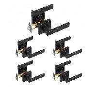 VEVOR 5 PCS Manija Cuadrada Reversible de Puerta de Privacidad, Negra Mate