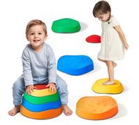 VEVOR 5 PCS Piedras para Escalones de Equilibrio Polígono Geométrico para Niños Piedras para Saltar para Niños Juego de Coordinación de Carrera de Obstáculos para Niños de 3 Años en Adelante