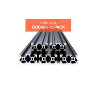 VEVOR 5 Piezas Perfiles de Extrusión de Aluminio 2040 con ranura en T de 1200 mm, Riel Lineal Anodizado de Alta Resistencia para Impresora 3D, Máquina CNC (DIY), Grabado Láser, Color Negro
