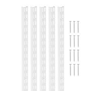 VEVOR 5 Piezas Rieles Verticales de Doble Ranura de 1536 x 27 x 16 mm, Sistema de Soporte Resistente con 25 Tornillos Ideales para Estanterías de Pared, Armarios y Organización, Color Blanco