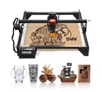 VEVOR 5 W Grabador Láser, Máquina Cortadora y Grabadora Láser, Área de Trabajo 38 x 40 cm Velocidad de Movimiento de 10000 mm/min, con Punto Comprimido y Protección Ocular para Madera y Metales