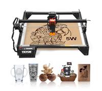 VEVOR 5 W Grabador Láser, Máquina Cortadora y Grabadora Láser, Área de Trabajo 38 x 40 cm Velocidad de Movimiento de 10000 mm/min, con Punto Comprimido y Protección Ocular para Madera y Metales