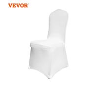 VEVOR 50 100Pcs Fundas para Sillas de Boda Spandex Funda Elástica para Restaurante Banquete Hotel Comedor Fiesta Universal Funda para Silla Flat-Front White