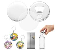 VEVOR 50 Chapas para Hacer 58 mm Imanes para Nevera Abrebotellas Llaveros | Chapas Personalizadas con Cubierta de Metal, Papeles en Blanco, Compatible con Máquina de Hacer Pines, para Bricolaje Evento