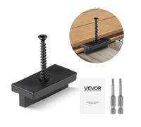 VEVOR 500 Fijaciones Ocultas, Separadores para Tarimas, Clips Universales Compuestos y Fijaciones de Plástico con Tornillos, Aptas para Espaciado de Tarimas de 5,5 mm y Altura de 7 mm, Negro