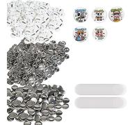 VEVOR 500 Juegos de Piezas de Botón de Pin de Insignia 25mm Kit de Insignias de Pin de Bricolaje 250 Partes Inferiores de Metal y 250 de Plástico Chapas Personalizadas para Máquina de Fabricar Botones