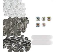 VEVOR 500 Juegos de Piezas de Botón de Pin de Insignia 32mm Kit de Insignias de Pin de Bricolaje 250 Partes Inferiores de Metal y 250 de Plástico Chapas Personalizadas, Máquina NO incluida