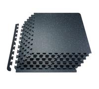 VEVOR 6 PCS Alfombrillas Entrelazadas de Gimnasio de 610x610x14mm, Negro Azul