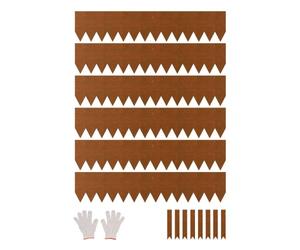 VEVOR 6 PCS Borde de Acero para Paisajismo 1016 x 203,2 x 1,5 mm, Resistente a la Intemperie y Antioxidante, Cerca de Jardín Borde de Césped para Parterres de Flores, Divisor de Caminos de Patio