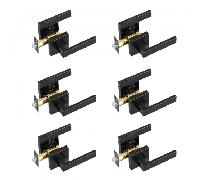 VEVOR 6 PCS Manija para Puerta de Paso, Palanca Interior Reversible, Negro Mate