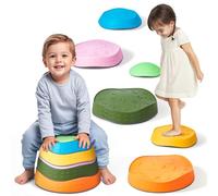 VEVOR 6 PCS Piedras para Escalones de Equilibrio Polígono Geométrico para Niños Piedras para Saltar para Niños Juego de Coordinación de Carrera de Obstáculos para Niños de 3 Años en Adelante