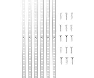 VEVOR 6 PCS Riel Horizontal para Estante de 923 x 17 x 6,5 mm de Acero al Carbono Laminado en Frío con 24 Tornillos Ideales para Estanterías de Pared, Armarios y Organización, Color Plata Brillante