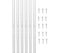 VEVOR 6 PCS Riel Horizontal para Estante de 923 x 17 x 6,5 mm, Soportes Ajustables de Acero Inoxidable con 24 Tornillos Ideales para Estanterías de Pared, Armarios y Organización, Plata Brillante