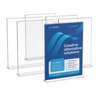 VEVOR 6 PCS Soporte de Acrílico para Carteles Soportes de Exhibición de Folletos de 223,52 x 279,4 mm de Doble Cara en Forma de T, Soporte de Papel Fotográfico para Restaurante, Oficina, Boda, Bar