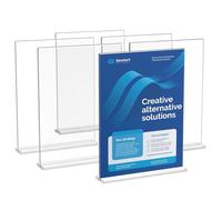 VEVOR 6 PCS Soporte de Acrílico para Carteles Soportes de Exhibición de Folletos de 223,52 x 279,4 mm de Doble Cara en Forma de T, Soporte de Papel Fotográfico para Restaurante, Oficina, Boda, Bar