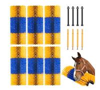VEVOR 6 Piezas Cepillo Rascador Mediano para Ganado de 43,5 x 19 x 10 cm con 12 Tornillos, Rascado Cepillo para Aliviar la Picazón de la Espalda y Mantener la Limpieza para Caballos, Cerdos, Vacas