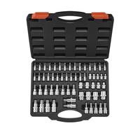 VEVOR 60 PCS Juego de Dados Torx y Dados Torx Externos, T6-T70, TT6-TT70, TP8-TP60, E4-E24, Acero de Aleación S2 y Acero Cr-V, con Impulsores de 1/4", 3/8" y 1/2", Estuche de Almacenamiento