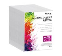 VEVOR 60 PCS Paneles de Lienzo para Pintar, Lienzos de 203 x 254 mm para Pintar, Paneles de Lienzo para Dibujar, Pintar con Acrílico, Óleo, Acuarela, Lienzo para Niños y Profesionales, Blanco