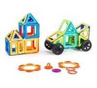VEVOR Bloques Magnéticos para Niños, 62 PCS de Bloques de Construcción Magnéticos Juego de Construcción con Ruedas, Juguete Apilable de Construcción Educativa Stem para Niños de 3 Años en Adelante