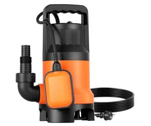 VEVOR 650 W Bomba de Sumidero Sumergible PP-GF20, 15000 L/H, con Interruptor de Flotador Automático, Cable Largo y Elevación Máxima de 8 m, para Evacuación de Aguas Residuales de Piscina, Estanque