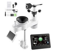 VEVOR 7 en 1 Estación Meteorológica Solar Wifi, con Pantalla TFT de 177,8 mm, Sensor Solar Exterior, Temperatura, Humedad, Lluvia, Velocidad del Viento, Dirección del Viento, Rayos UV y Luz Solar