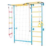 VEVOR 7 en 1 Juego de Escalada para Niños con Escalera Sueca de Acero al Carbono, Escalera de Pared, Barra de Dominadas, Escalera de Cuerda y Anillos de Gimnasia, Carga de 99,8 kg, Multicolor