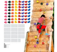 VEVOR 72 Presas de Escalada en Rocas Presas de Escalada de Varios Tamaños y Colores para Niños y Adultos Presas de Pared de Roca con Hardware de Montaje para Juegos de Patio Interior y Exterior