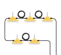VEVOR 75 W Cadena de Luces para Construcción de 15,24m 7500 LM 5 Unidades 5000-5500K, IP65 Resistente al Agua con Ganchos para Colgar, para Obras de Construcción, Iluminación Temporal para Exteriores