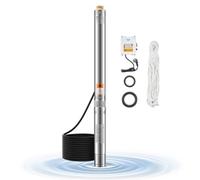 VEVOR Bomba Sumergible para Pozos Profundos con cable de 20 m, Caja de Control Externa Potencia de Salida 550 W Caudal de 65 L/min, Altura de Elevación de 64 m para Riego Industrial y Uso Doméstico