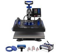 VEVOR 8 en 1 Máquina de Prensado por Calor de 380 x 380 mm, Color Negro y Azul