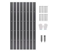 VEVOR 8 PCS Borde de Metal para Jardín de 1830 x 101 x 1,6 mm, Cerca de Borde de Jardín Flexible de Aleación de Aluminio Resistente a la Oxidación para Parterres de Flores y Caminos de Jardín, Negro