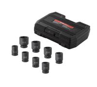 VEVOR 8 PCS Juego de Dados de Impacto para Tuercas de Eje Métricos de 6 Puntas con Impulsión de 19,05 mm con Estuche de Almacenamiento para Reparación de Automóviles, Extracción o Instalación, Negro