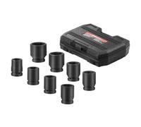 VEVOR 8 PCS Juego de Dados de Impacto para Tuercas de Eje Métricos de 6 Puntas con Impulsión de 19,05 mm con Estuche de Almacenamiento para Reparación de Automóviles, Extracción o Instalación, Negro