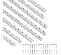 VEVOR 8 PCS Riel Horizontal para Estante de 923 x 17 x 6,5 mm, Soportes Ajustables de Acero Inoxidable con 32 Tornillos Ideales para Estanterías de Pared, Armarios y Organización, Plata Brillante