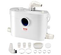 VEVOR 900 W Bomba Trituradora para Inodoro con 4 Entradas de Agua Altura de 12 m