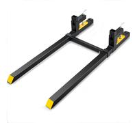 VEVOR Abrazadera de Horquillas de Tractor 149 cm Abrazadera en Horquillas de Paletas Carga de 907 kg Barra Estabilizadora Ajustable Horquilla de Paletas para Carretilla Elevadora con Pala Cargadora