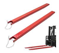 VEVOR Abrazadera de Horquillas de Tractor 2090x115mm 1 Par de Acero al Carbono Abrazadera en Horquillas de Paletas Carga 1815T con Pasadores para Mover y Transportar Cargas Pesadas y Voluminosas, Rojo