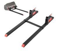 VEVOR Abrazadera de Horquillas de Tractor 907 kg, Horquillas de Palé Longitud Total de 149 cm, con Barra Estabilizadora Ajustable, Alta Resistencia, para Pala Cargadora, Minicargadora, Tractor