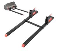 VEVOR Abrazadera de Horquillas de Tractor 907 kg, Horquillas de Palé Longitud Total de 149 cm, con Barra Estabilizadora Ajustable, Alta Resistencia, para Pala Cargadora, Minicargadora, Tractor