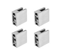 VEVOR Abrazadera de Vidrio, 4 Soportes de Barandilla de Vidrio Cuadrado 55 x 55 x 26 mm para Vidrio Templado de 8-12 mm de Espesor, Acero Inoxidable 304, para Balcón, Jardín, Piscina, Escalera, Plata