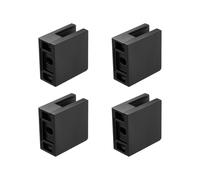 VEVOR Abrazadera de Vidrio 40 Soportes de Barandilla de Vidrio Cuadrado 55 x 55 x 26 mm para Vidrio Templado de 8-12 mm de Espesor, Acero Inoxidable 304, para Balcón, Jardín, Terraza, Escalera, Negro