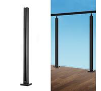 VEVOR Abrazadera de Vidrio, Soporte de Barandilla de Vidrio de 910 x 105 x 105 mm para Vidrio Templado de 10-12 mm de Espesor, Acero Inoxidable 304, para Balcón, Jardín, Cubierta, Escalera, Negro