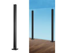 VEVOR Abrazadera de Vidrio, Soporte de Barandilla de Vidrio de 950 x 105 x 105 mm para Vidrio Templado de 10-12 mm de Espesor, Acero Inoxidable 304, para Balcón, Jardín, Cubierta, Escalera, Negro