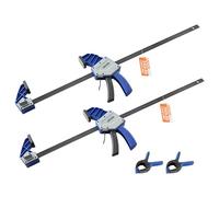 VEVOR Abrazaderas de Barra para Carpintería 2 PCS 60,96 cm, Abrazadera/Separador de una Mano, Abrazaderas en F de Agarre Rápido de Plástico Premium y Acero al Carbono Carga de 154 kg para Carpintería