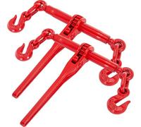 VEVOR Abrazaderas de Trinquete 8-10 mm Carga de Trabajo Segura 3 T Ganchos G70 y Longitud Ajustable para Cadenas Amarre de Carga para Industria, Transporte, Remolque, 2 Piezas, Rojo
